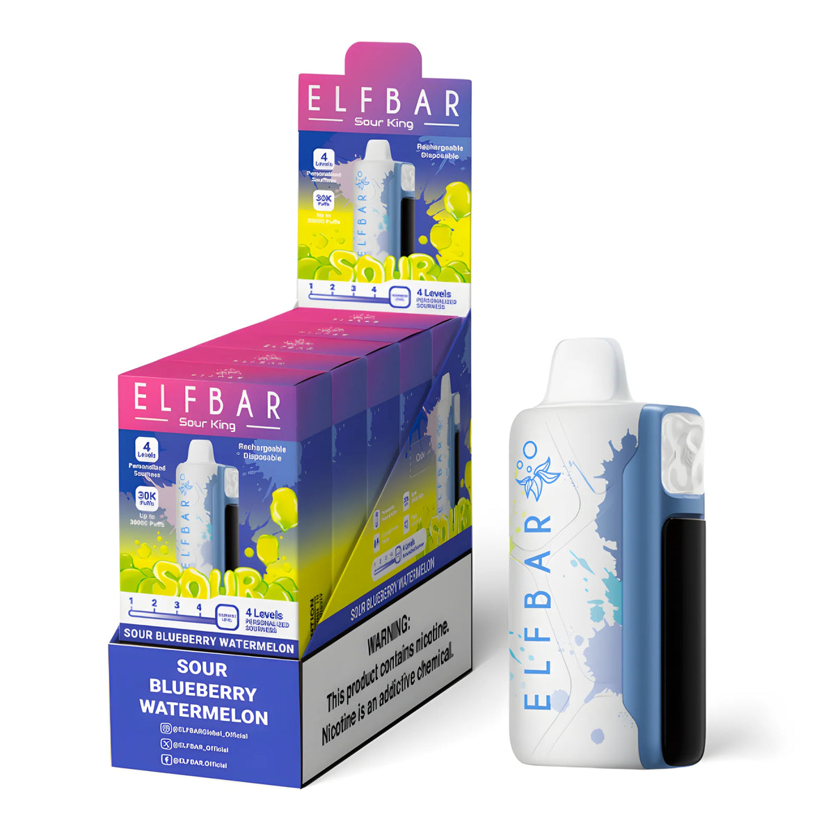 ELF BAR Sour King 40000 Sour Blueberry Watermelon 5% – külső doboz