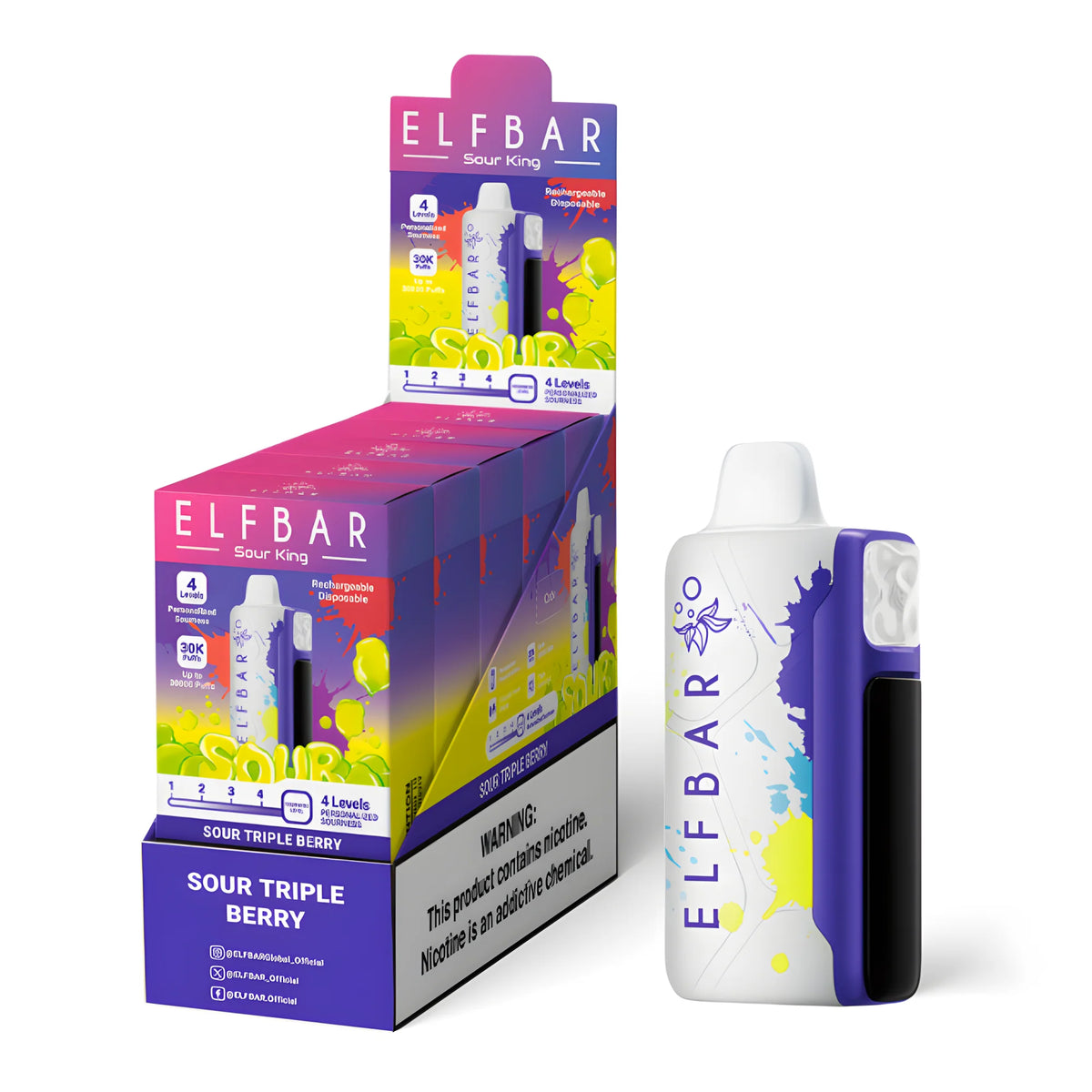 ELF BAR Sour King 40000 Sour Triple Berry 5% – külső doboz