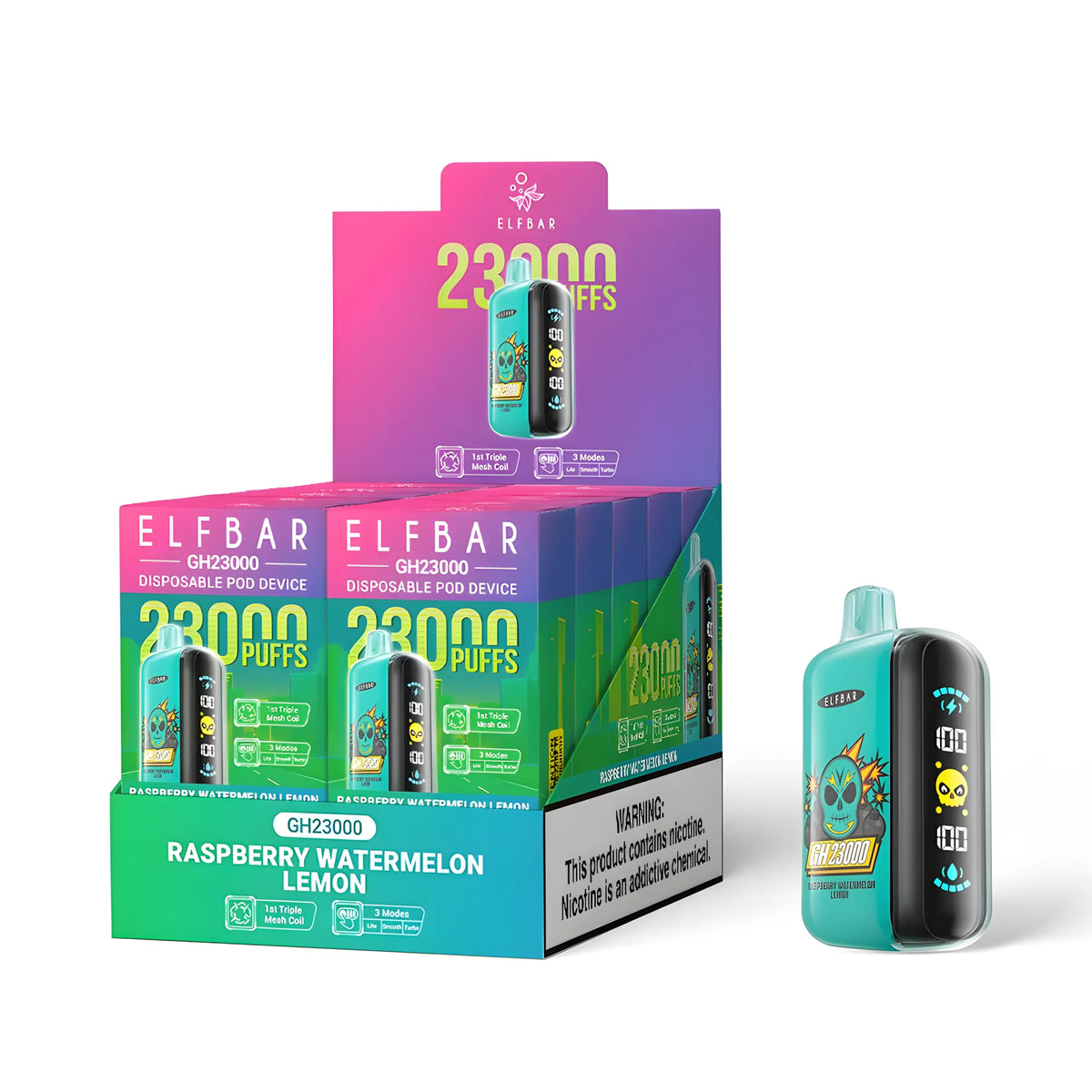 Elf Bar GH23000 Raspberry Watermelon Lemon 5% – külső doboz