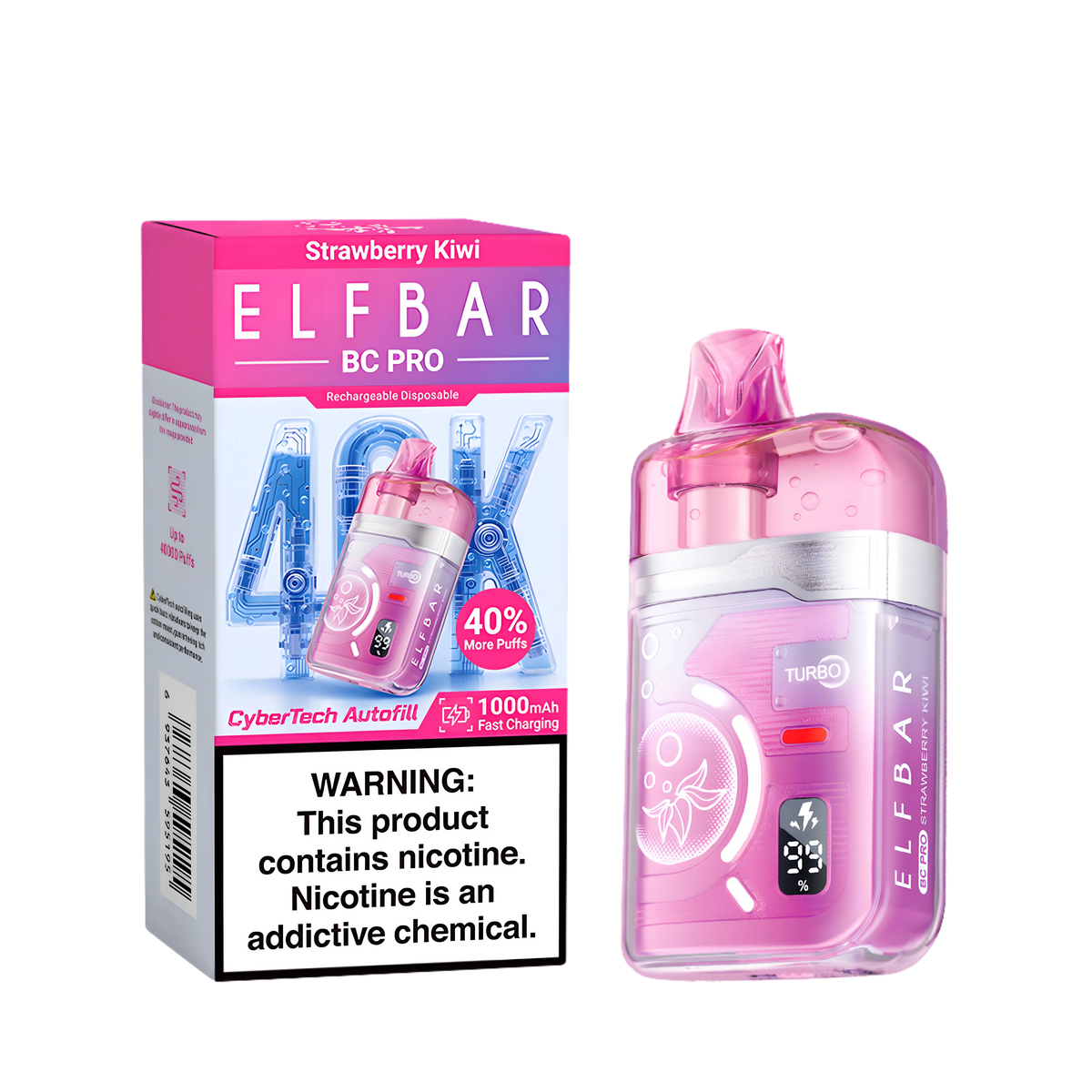 Elf Bar BC40000 Pro Strawberry Kiwi 5% – termékkép