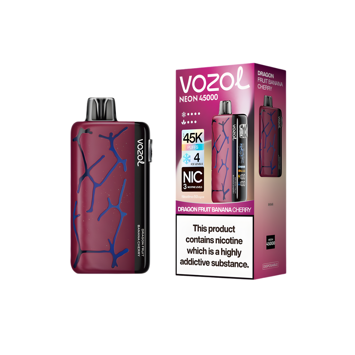 vozol-neon-45000-dragon-fruit-banana-cherry - termék kép