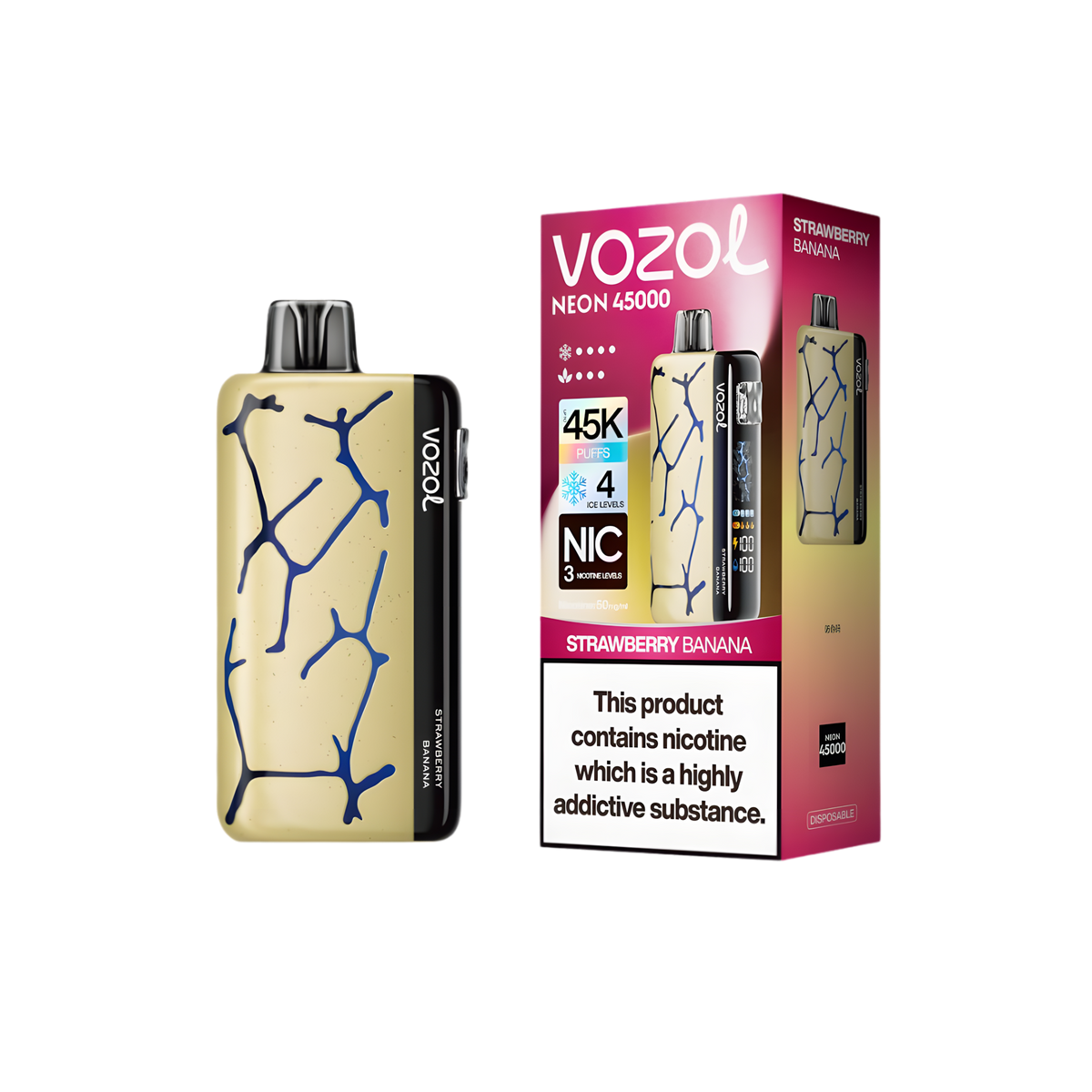 vozol-neon-45000-strawberry-banana - termék kép