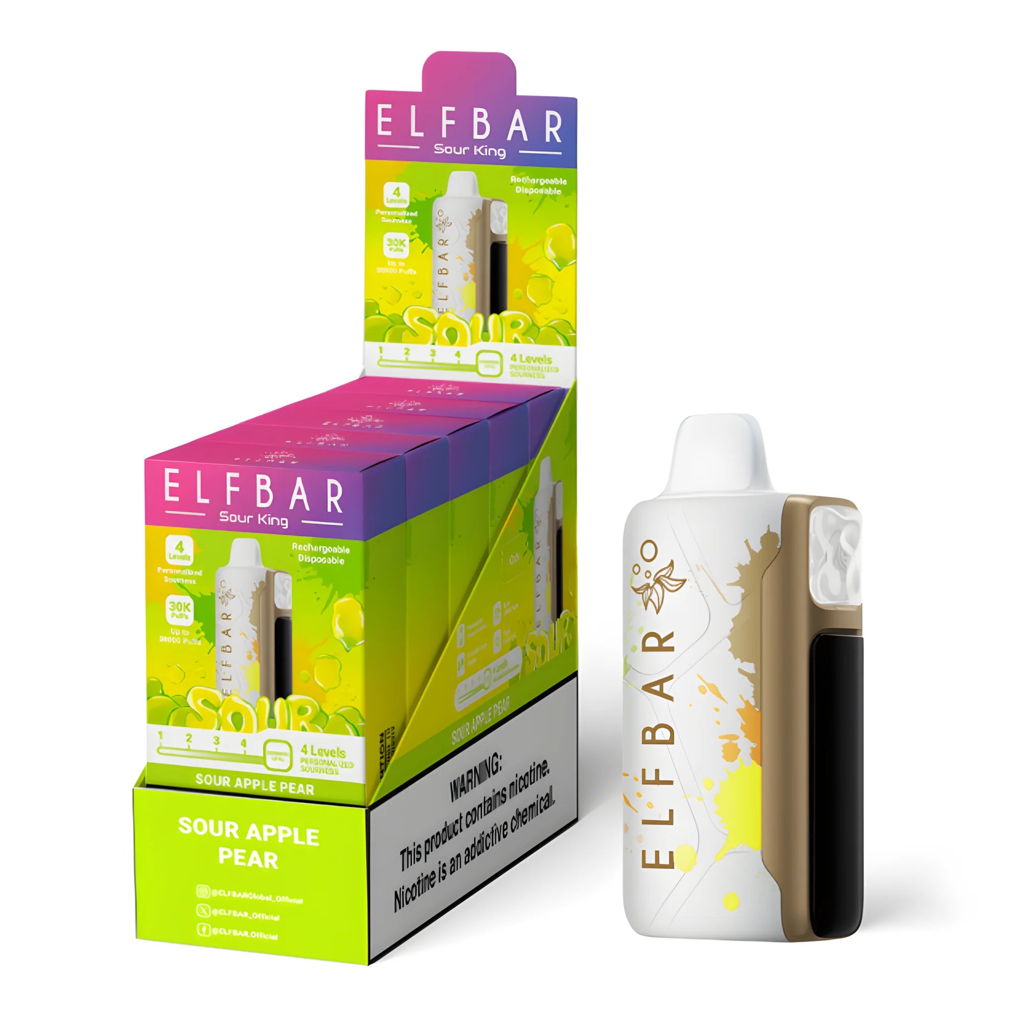 ELF BAR Sour King 40000 Sour Apple Pear 5% – külső doboz