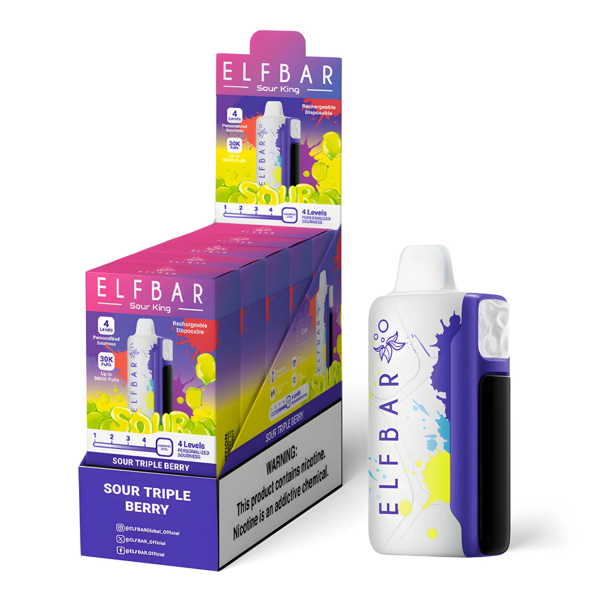 ELF BAR Sour King 40000 Sour Triple Berry 5% – külső doboz