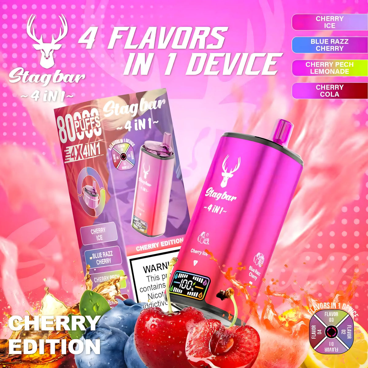 STAGBAR 4in1 Cherry Edition 5% Nicotine